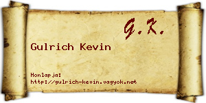 Gulrich Kevin névjegykártya