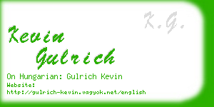 kevin gulrich business card